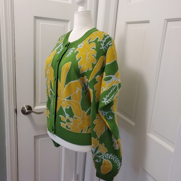 NWT Farm Rio Foliage Sketch Knit Cardigan Size XL, Ret. $195, colorful - Picture 5 of 16